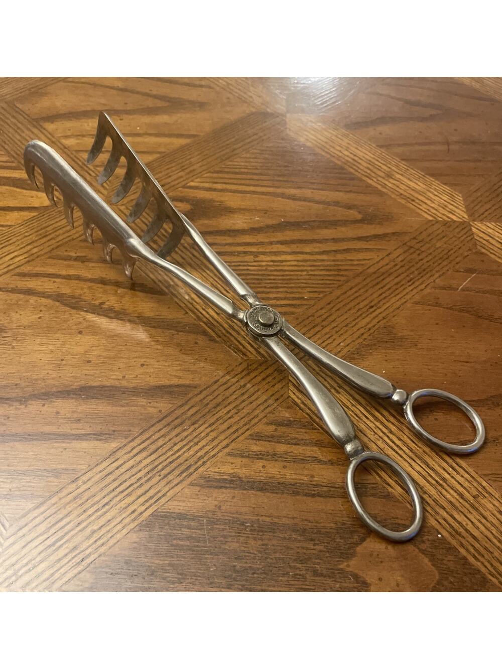 VTG Raimond Italy Scissor Style Silverplate Fork Salad Serving Tongs 9”